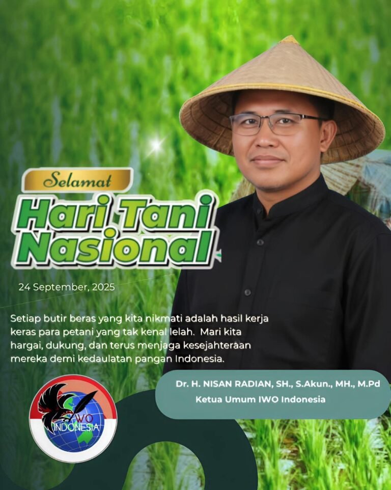 IWO Indonesia Kawal Kebijakan Pro-Petani, Ketum Ucapkan Selamat Hari Tani Nasional dan Apresiasi Pemkab Karawang