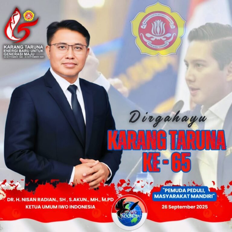 Ketua Umum IWO Indonesia Ucapkan Selamat HUT Karang Taruna ke-65, Ajak Bersinergi untuk Bangsa