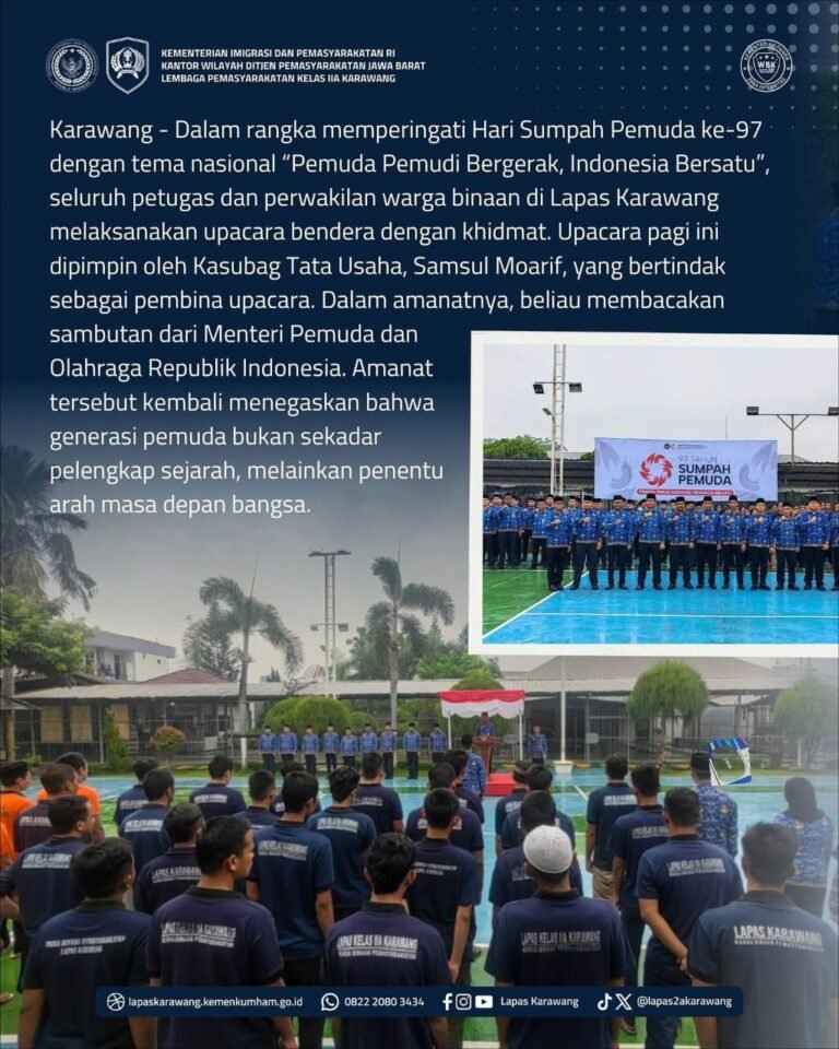 Semangat Kebangsaan Bergema di Lapas Karawang pada Peringatan Hari Sumpah Pemuda