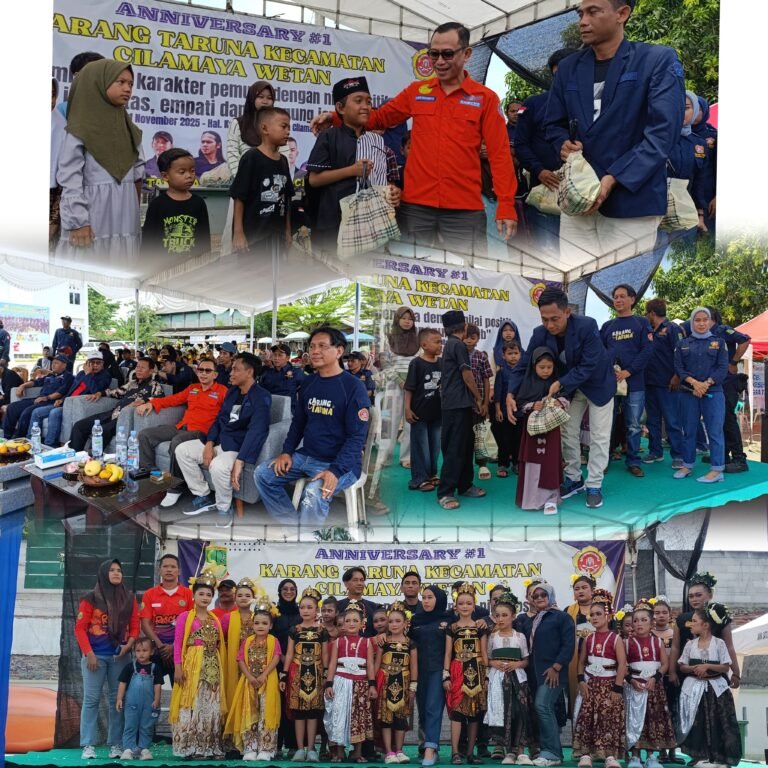 Karang Taruna Cilamaya Wetan Rayakan Anniversary, Santuni 30 Anak Yatim dan Gelar Lomba Tari