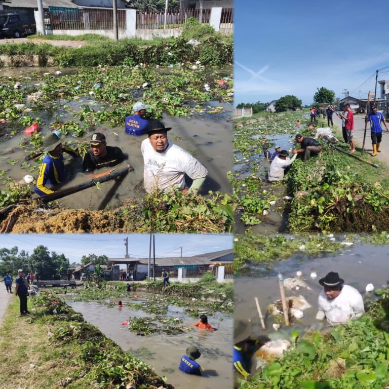 Jadi Teladan, Camat Cibuaya dan Rescue Karang Taruna Gotong Royong Bersihkan Sampah Sungai