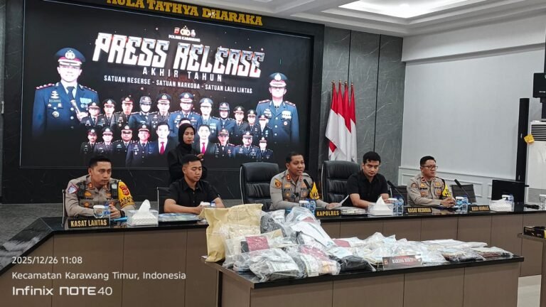 Rilis Akhir Tahun 2025, Polres Karawang Catat Penurunan Kriminalitas dan Peningkatan Pengungkapan Narkoba