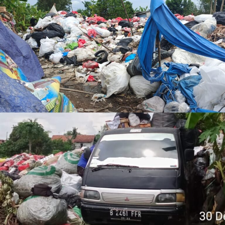 Diduga Ilegal, Sampah Pasar dan Limbah Perusahaan Menumpuk di Wanajaya