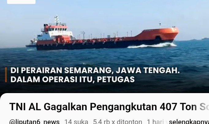 TNI AL GAGALKAN PENGANGKUTAN 407 TON SOLAR TANPA DOKUMEN DI SEMARANG, POTENSI KERUGIAN NEGARA Rp6,5 MILIAR