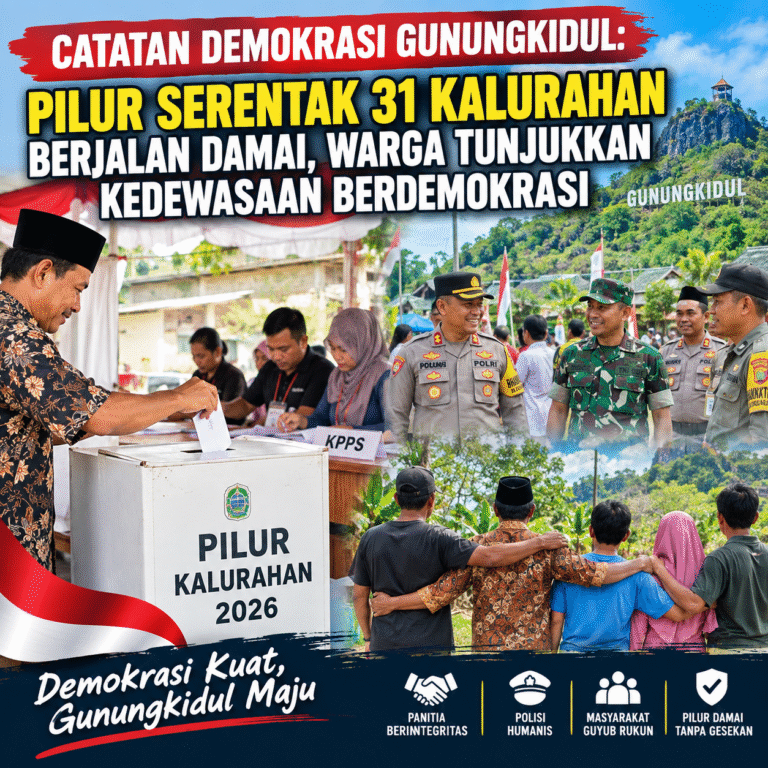 CATATAN DEMOKRASI GUNUNGKIDUL: PILUR SERENTAK 31 KALURAHAN BERJALAN DAMAI, WARGA TUNJUKKAN KEDewasaan Berdemokrasi