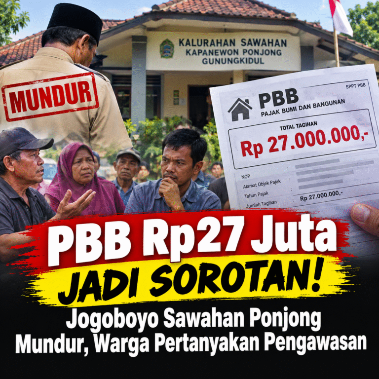 PBB Rp27 Juta Jadi Sorotan! Jogoboyo Sawahan Ponjong Mundur, Warga Pertanyakan Pengawasan