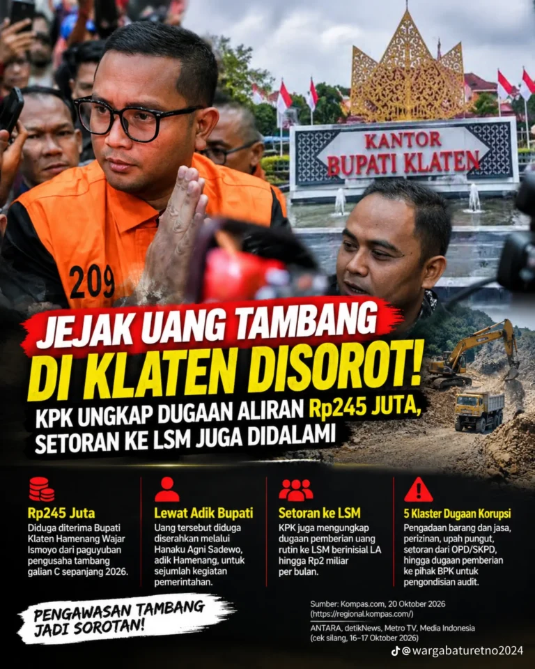 JEJAK UANG TAMBANG GALIAN C DI KLATEN DISOROT! KPK UNGKAP DUGAAN ALIRAN Rp245 JUTA, SETORAN KE LSM IKUT DIDALAMI