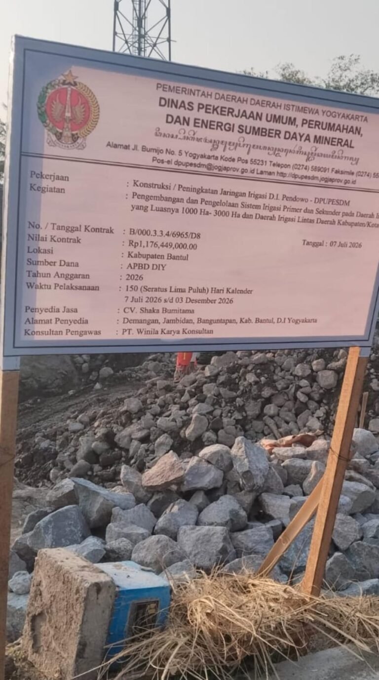 Proyek Dinas PUPESDM DIY Disorot, Dugaan Pelanggaran K3 Muncul di Lapangan. Sesuai pantauan LSM TRIGA nusantara indonesia. DPD (DIY)