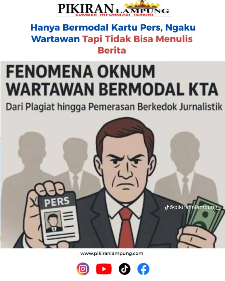Waspada Oknum Mengaku Wartawan Bermodal KTA, Profesi Jurnalistik Jangan Dicoreng