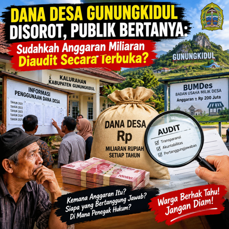 Dana Desa Gunungkidul Disorot, Publik Bertanya: Sudahkah Anggaran Miliaran Diaudit Secara Terbuka?