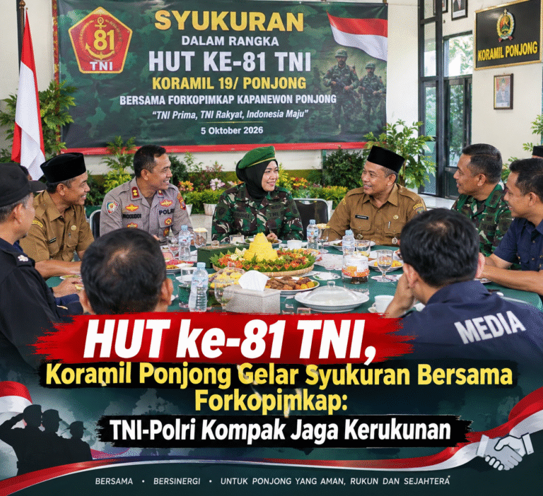 HUT ke-81 TNI, Koramil Ponjong Gelar Syukuran Bersama Forkopimkap: TNI-Polri Kompak Jaga Kerukunan