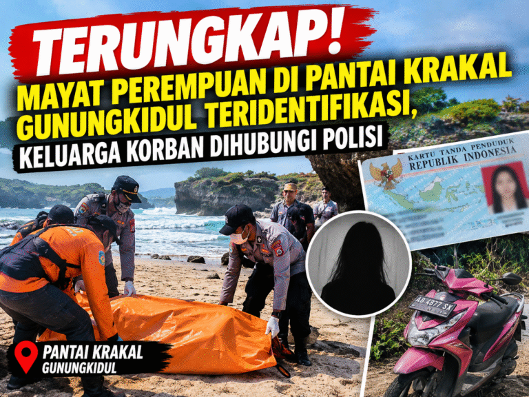 TERUNGKAP! MAYAT PEREMPUAN DI PANTAI KRAKAL GUNUNGKIDUL TERIDENTIFIKASI, KELUARGA KORBAN DIHUBUNGI POLISI