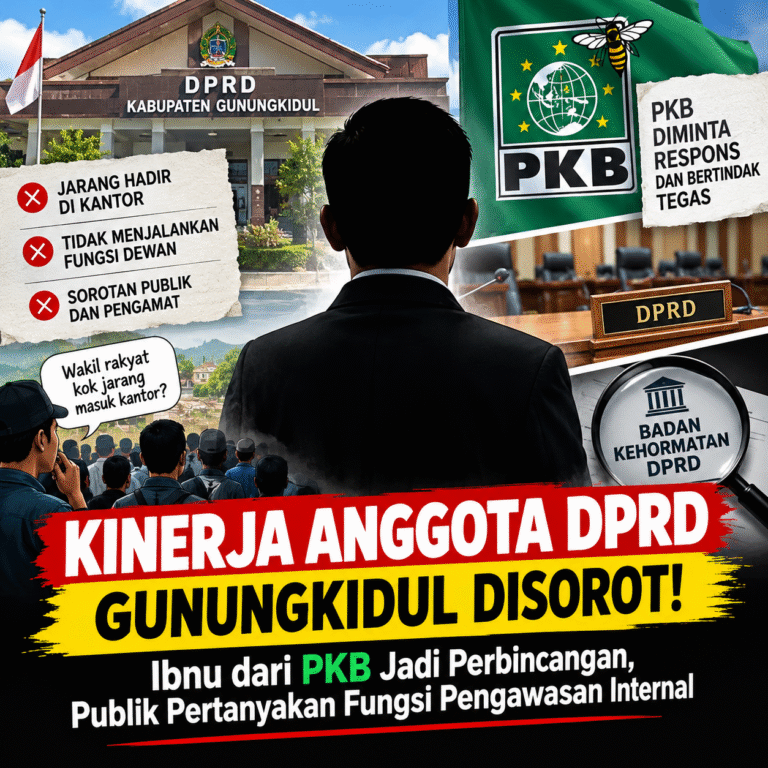 KINERJA ANGGOTA DPRD GUNUNGKIDUL DISOROT! Ibnu dari PKB Jadi Perbincangan, Publik Pertanyakan Fungsi Pengawasan Internal