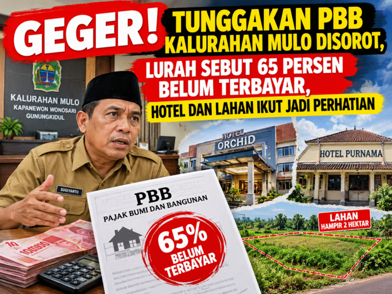 GEGER! TUNGGAKAN PBB KALURAHAN MULO DISOROT, LURAH SEBUT 65 PERSEN BELUM TERBAYAR, HOTEL DAN LAHAN IKUT JADI PERHATIAN