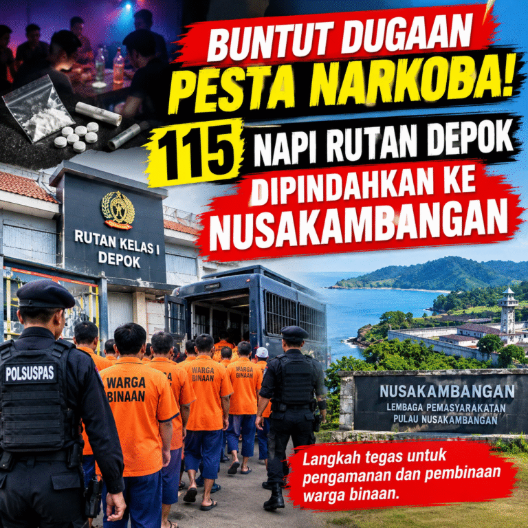 BUNTUT DUGAAN PESTA NARKOBA! 115 NAPI RUTAN DEPOK DIPINDAHKAN KE NUSAKAMBANGAN